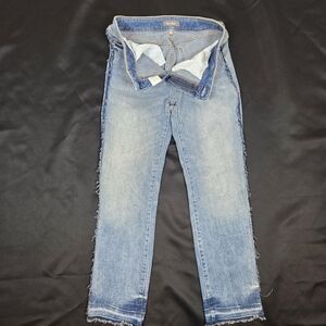 DL1961 Mara Ankle Straight Jeans Raw Hem Frayed Side Seam Premium Denim Size 26